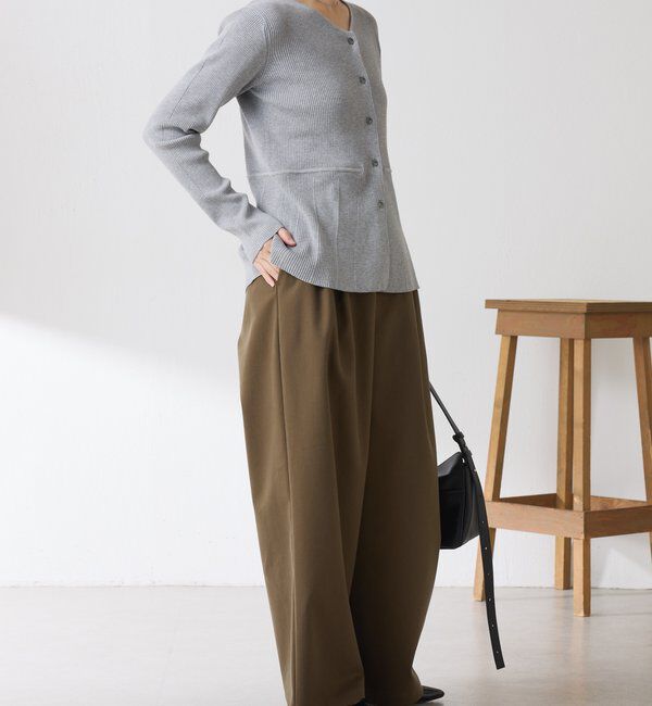  「リブペプラムカーディガン」|ニット・セーター|