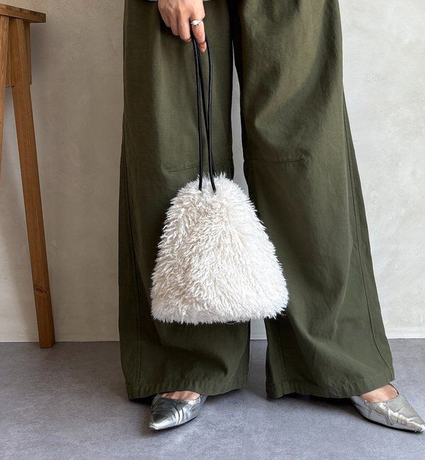  「シャギー巾着バッグ」|トートバッグ|