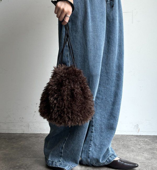  「シャギー巾着バッグ」|トートバッグ|