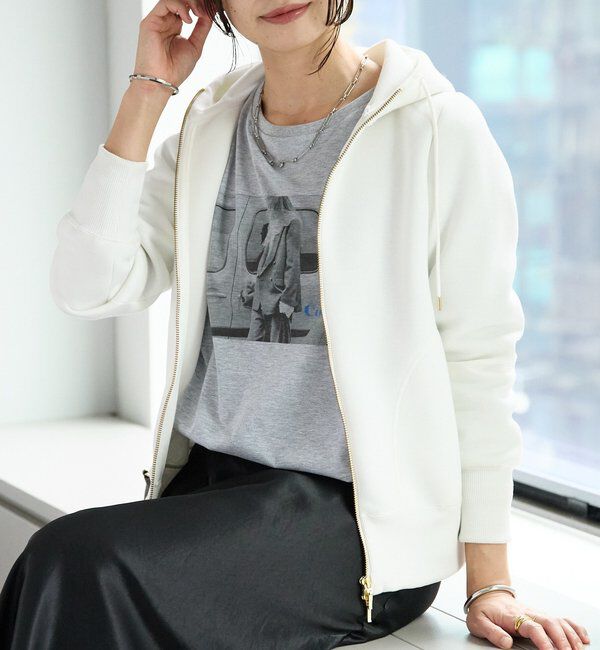  「【WEB限定/キレイめ上品】スポンジダンボールZIPパーカーカットソー」|パーカー|