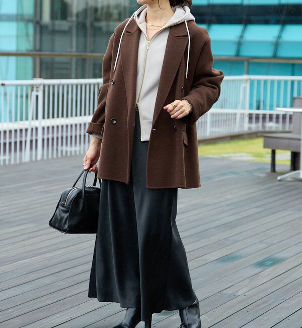  「【WEB限定/キレイめ上品】スポンジダンボールZIPパーカーカットソー」|パーカー|