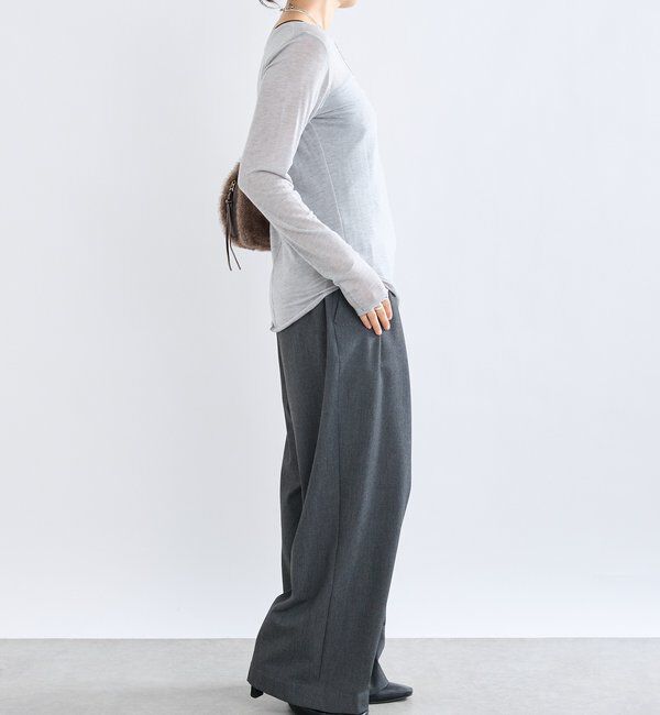  「【リバイバル/やわらかな肌触り】シルクカシミヤブレンドボートT」|Tシャツ・カットソー|