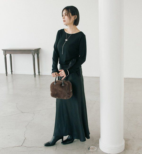  「【リバイバル/やわらかな肌触り】シルクカシミヤブレンドボートT」|Tシャツ・カットソー|