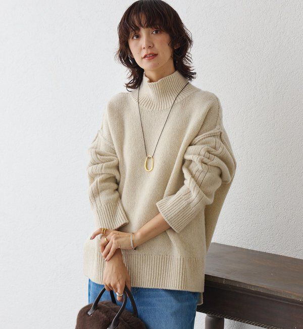 「【暖かな素材感/リバイバル】MIXヤーンタートルニット」|ニット・セーター|