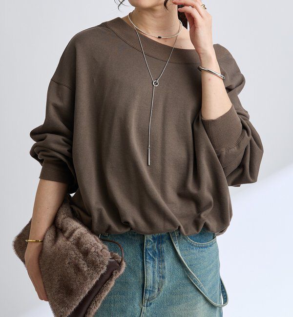  「【秋カラー登場】2wayスウェット」|Tシャツ・カットソー|ブラウン