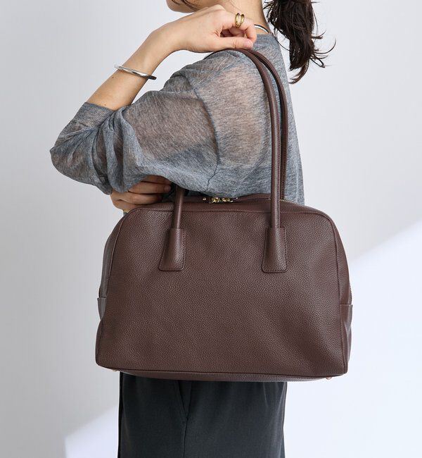  「【収納力◎】ロングハンドルレザーボストン」|ショルダー・メッセンジャー|