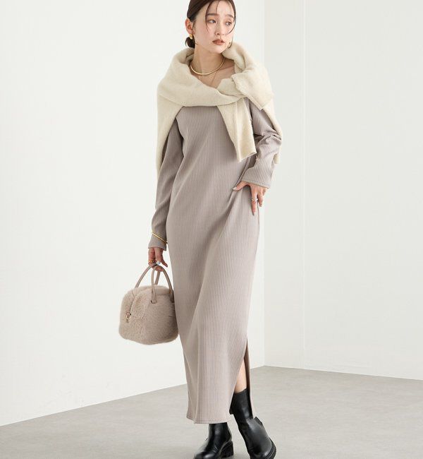  「【全骨格細見え】NEW2WAYロングリブワンピース」|ワンピース|