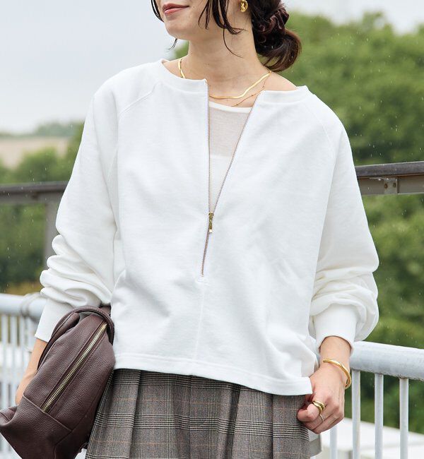  「予約【新色追加/抜け感◎】ハーフZIPスウェット」|Tシャツ・カットソー|