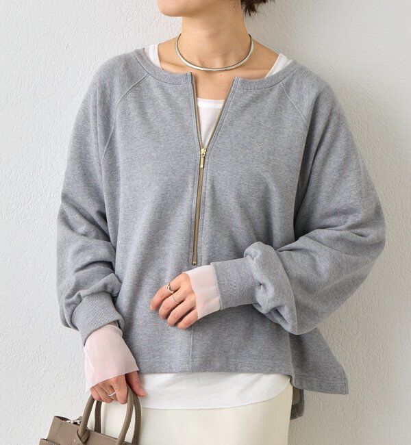  「予約【新色追加/抜け感◎】ハーフZIPスウェット」|Tシャツ・カットソー|グレー