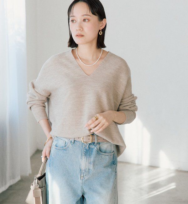  「【リバイバル/新色追加/7色展開】ウール100NEWバックボリュームニット」|ニット・セーター|
