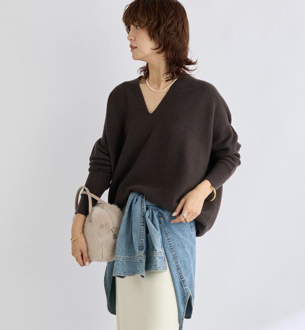  「【リバイバル/新色追加/7色展開】ウール100NEWバックボリュームニット」|ニット・セーター|