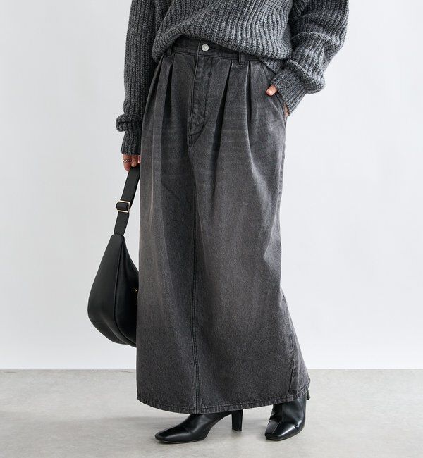  「【MONN.:.(モン)】タックコクーンマキシスカート」|スカート|