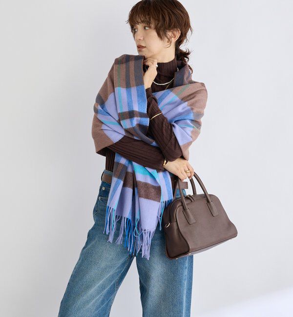  「【秋冬の差し色に】ウールカラーチェックストール」|ストール|