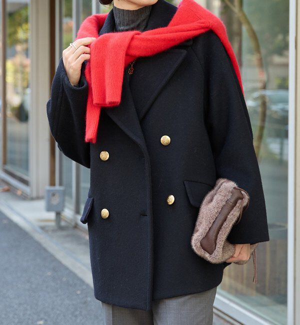  「【リバイバル/新色追加】ラグランPコート」|ピーコート|ネイビー