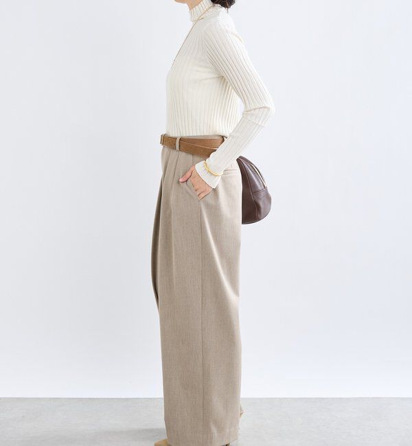  「【真冬もあたたか】裏起毛スラックスパンツ」|チノ|