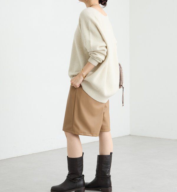  「【ハンサムな着こなしに】合皮ハーフパンツ」|チノ|