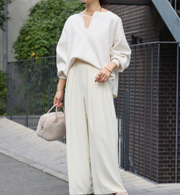  「【抜け感◎】キーネッククッションニット」|ニット・セーター|