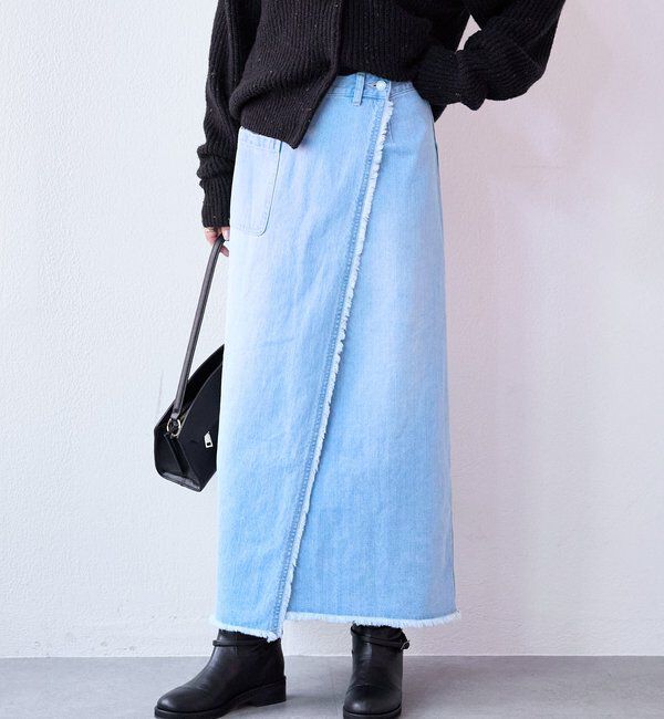  「【MONN.:.(モン)】ラップデニムスカート」|スカート|