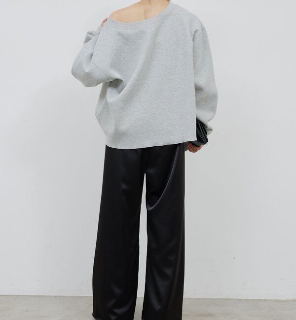  「ワイドドロストサテンパンツ」|チノ|