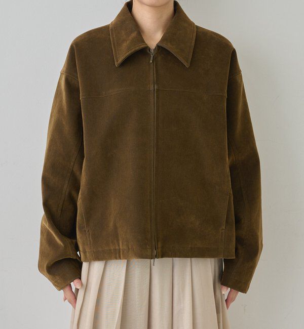  「【手洗い可】フロッキーデニムジップブルゾン」|ベスト・ジレ|