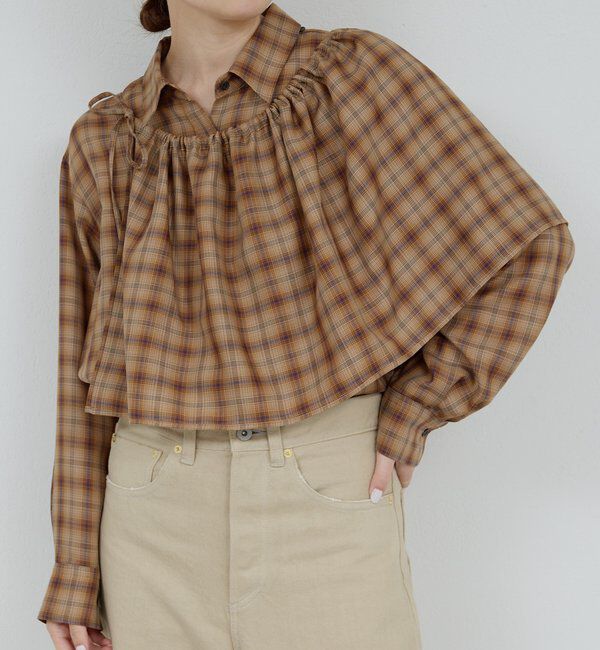  「【HERITANOVUM】ケープシャツ」|シャツ・ブラウス|ベージュ