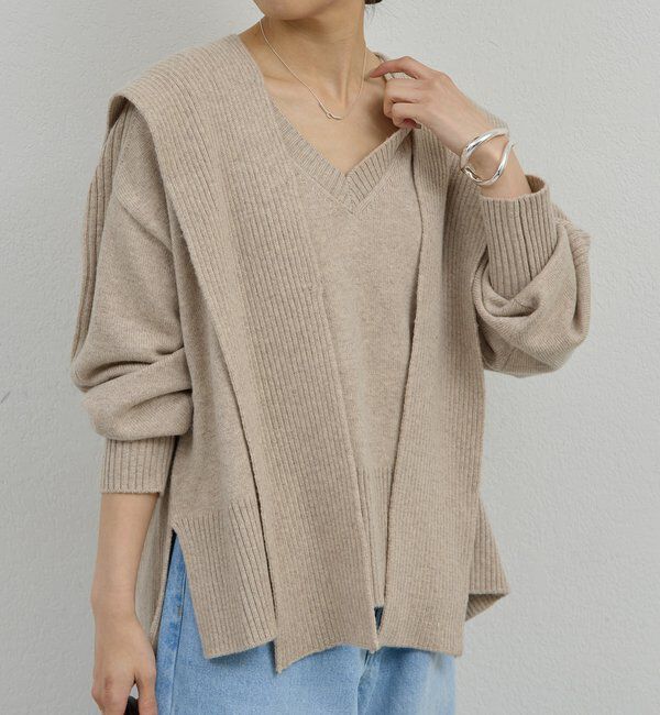  「【脱マンネリニット】【MANAKAコラボ】フードセットニット」|ニット・セーター|