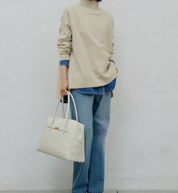  「【手洗い可】【全骨格対応】オーバータートルニット」|ニット・セーター|ベージュ