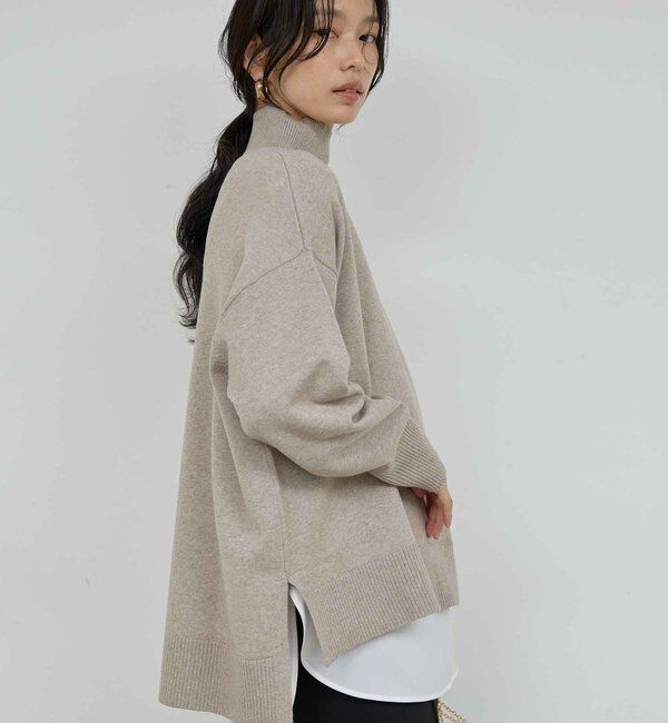  「【手洗い可】【全骨格対応】オーバータートルニット」|ニット・セーター|