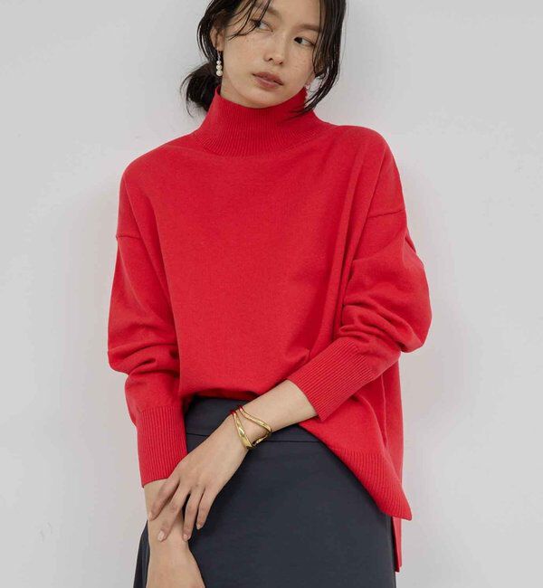  「【手洗い可】【全骨格対応】オーバータートルニット」|ニット・セーター|