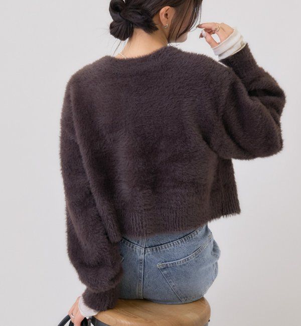  「ミンクライクジャケットカーディガン」|カーディガン|