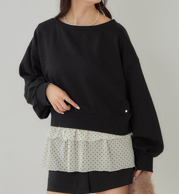  「袖ボリューム ショートスウェット」|Tシャツ・カットソー|