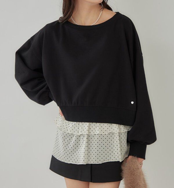  「袖ボリューム ショートスウェット」|Tシャツ・カットソー|