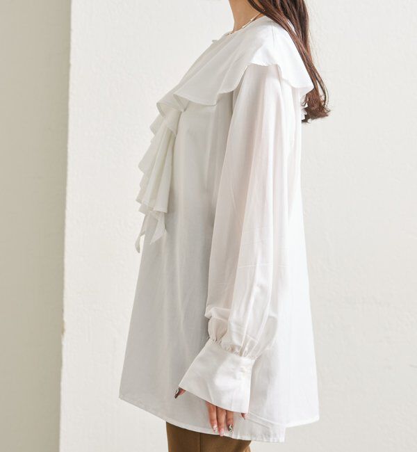  「ラッフルカラー ブラウス」|シャツ・ブラウス|