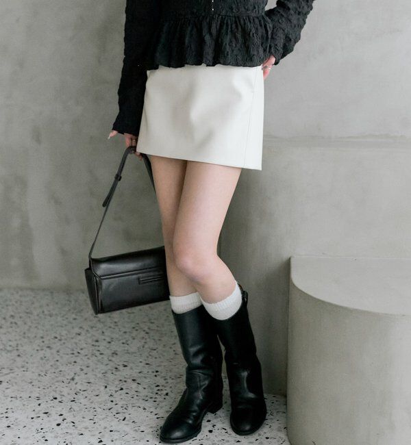  「フェイクレザーミニスカート」|スカート|