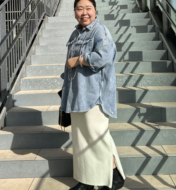  「【Lサイズも登場！】ポンチZIPタイトスカート」|スカート|