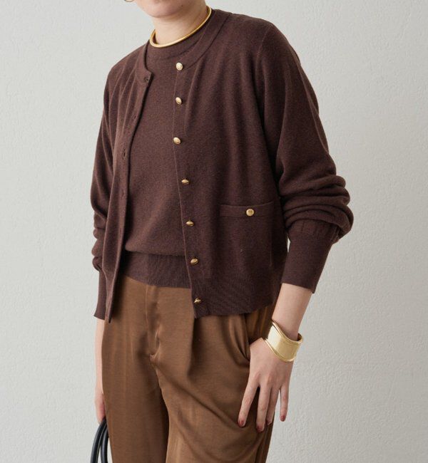  「ウールカシミヤニットカーデ」|ニット・セーター|ブラウン
