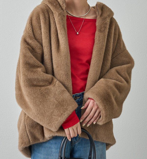  「フードフェイクファーブルゾン」|ベスト・ジレ|