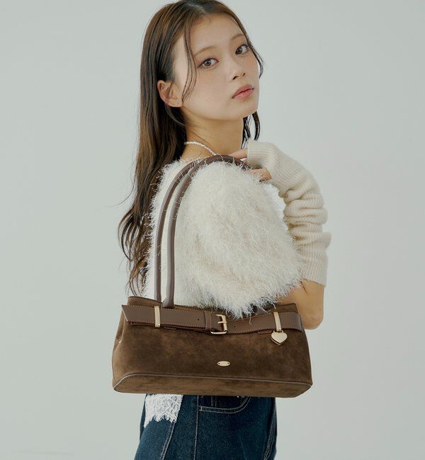  「ハートキーチャーム付きベルトボストンバッグ」|ボストンバッグ|ブラウンその他3