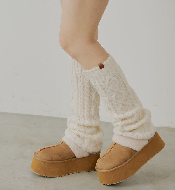  「2way厚底ムートンサボ」|その他|キャメル
