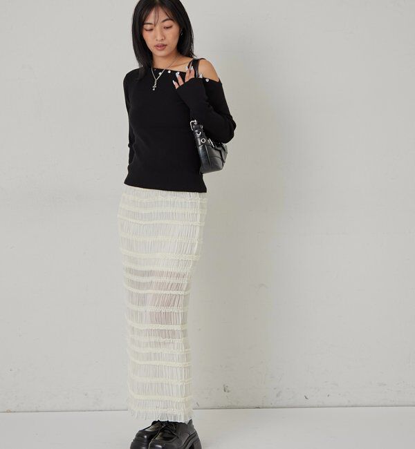  「スタンドフリルナロースカート」|スカート|