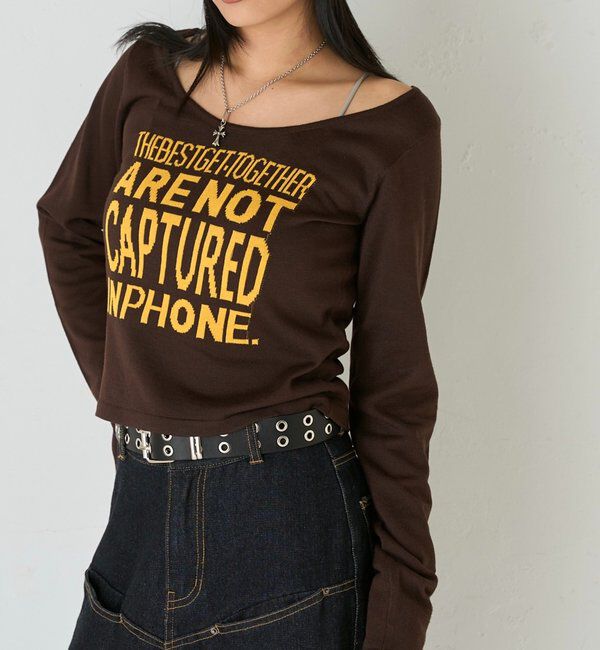  「MESSAGE LOGO KNIT」|ニット・セーター|ブラウン