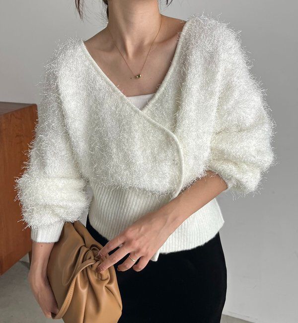  「フェザーラップカーディガン」|カーディガン|