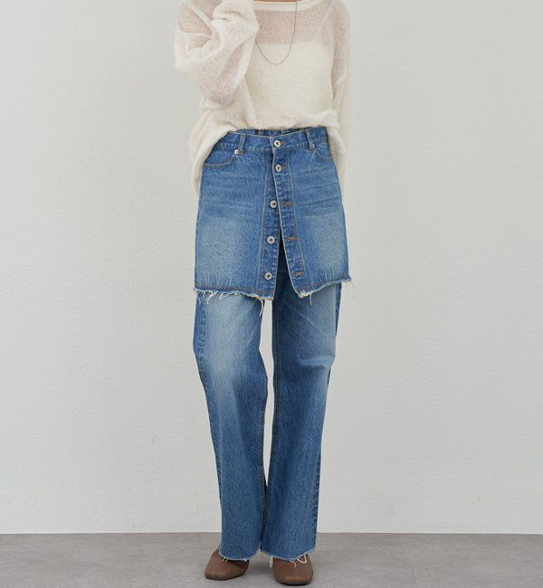  「レイヤードデニムスカート」|スカート|