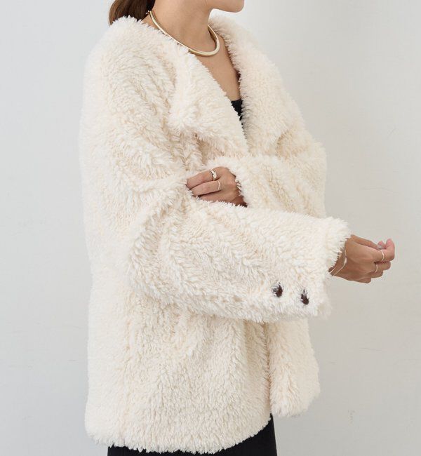  「ノーカラーボアコート」|その他|