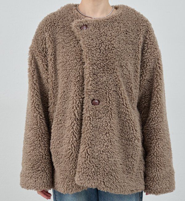  「ノーカラーボアコート」|その他|