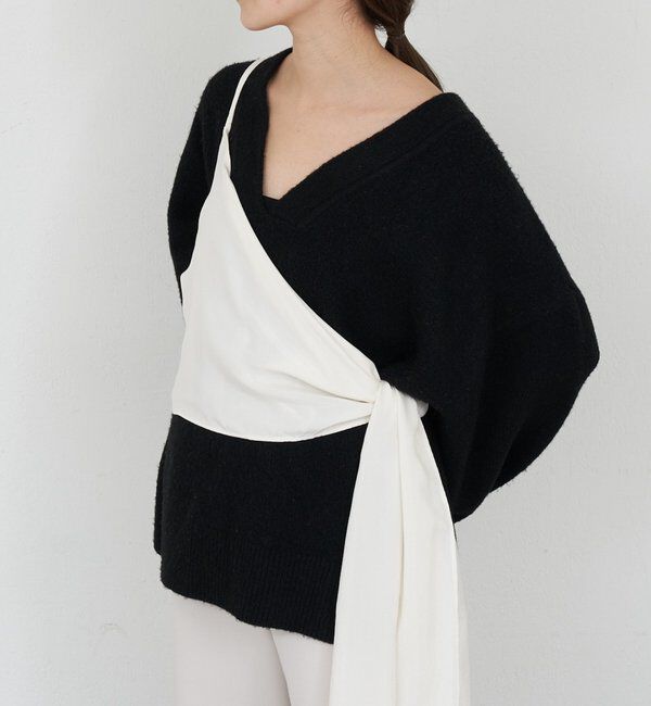  「【@kanako_ikiコラボカラー】【全骨格キレイ見え】ウェーブネックニット」|ニット・セーター|ブラック