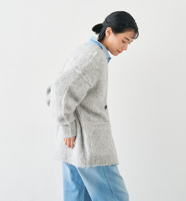 collex「ヘアリー畦編みカーディガン」|カーディガン|