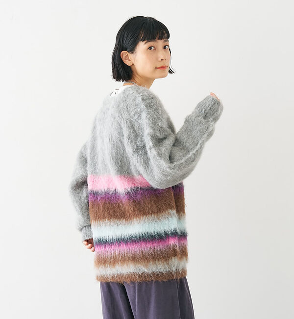 collex「ヘアリー畦編みカーディガン」|カーディガン|