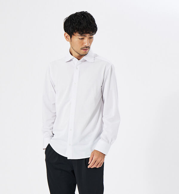 ABAHOUSE「【Comfeel】吸汗速乾 長袖 シャツ」|シャツ・ブラウス|ホワイト