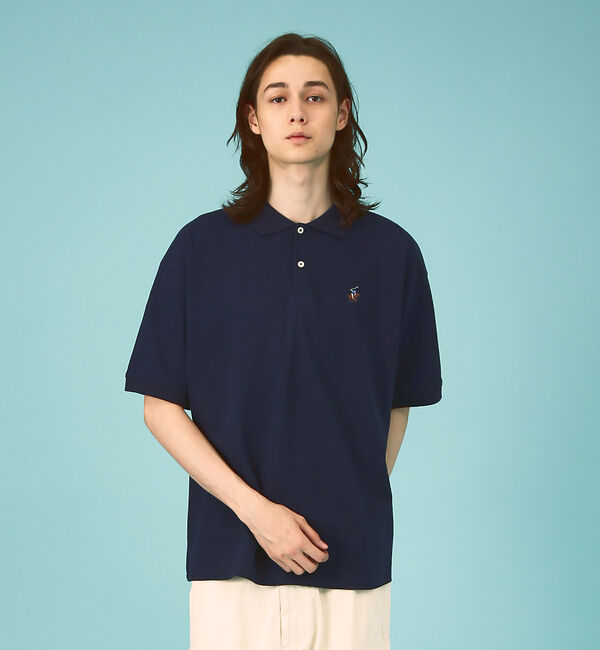 ABAHOUSE「【BEVERLY HILLS POLO CLUB / ビバリーヒルズポロクラブ】」|ポロシャツ|ネイビー